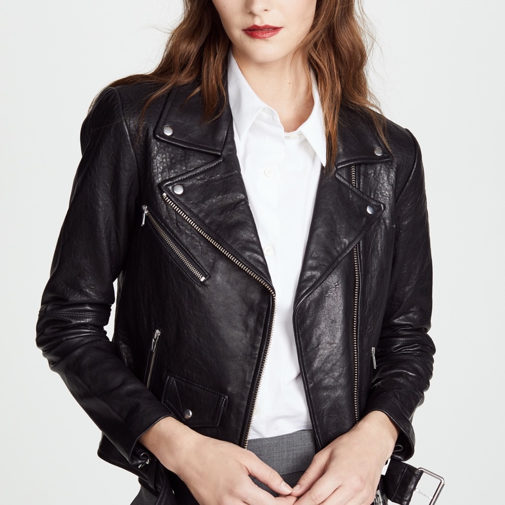 Veda Jayne Classic moto Leather Jacket M